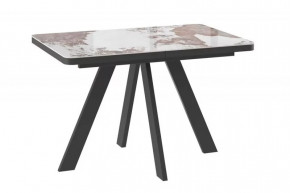 Стол раздвижной BOBY RADIAL-140 (1400(1800)*850*750мм), Керамика PANDORA GLOSS ST CER, металл Черный в Тюмени - mebel-tymen.ru | фото