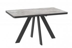 Стол раздвижной BOBY RADIAL-140 (1400(1800)*850*750мм), Керамика STONE GREY ST CER, металл Черный в Тюмени - mebel-tymen.ru | фото