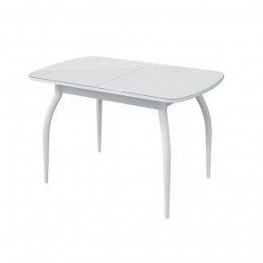 Стол раздвижной Бостон-3, 1100*700 мм, белый глянец/белый/опоры белые триумф в Тюмени - mebel-tymen.ru | фото