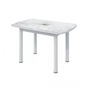 Стол раздвижной Бостон-3, 1100*700 мм, фотопечать Флоренс/белый/опоры белые брифинг в Тюмени - mebel-tymen.ru | фото