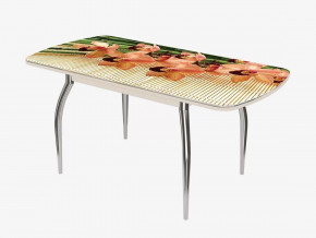 Стол раздвижной Бостон-3 ф/п Бамбук, 1100*700 мм, дуб атланта/хром триумф в Тюмени - mebel-tymen.ru | фото