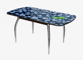 Стол раздвижной Бостон-3 ф/п Черника, 1100*700 мм, венге/хром триумф в Тюмени - mebel-tymen.ru | фото