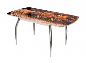 Стол раздвижной Бостон-3 ф/п Корица, 1100*700 мм, дуб атланта/хром триумф в Тюмени - mebel-tymen.ru | фото