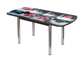 Стол раздвижной Бостон-3 ф/п Лёд, 1100*700 мм, венге/хром брифинг в Тюмени - mebel-tymen.ru | фото