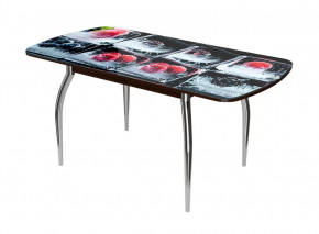 Стол раздвижной Бостон-3 ф/п Лёд, 1100*700 мм, венге/хром триумф в Тюмени - mebel-tymen.ru | фото