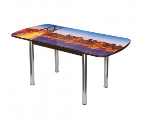 Стол раздвижной Бостон-3 ф/п Манхеттен, 1100*700 мм, венге/хром брифинг в Тюмени - mebel-tymen.ru | фото