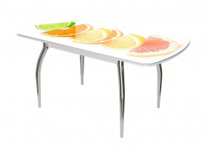 Стол раздвижной Бостон-3 ф/п Микс, 1100*700 мм, белый/хром брифинг в Тюмени - mebel-tymen.ru | фото