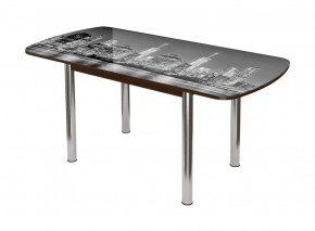 Стол раздвижной Бостон-3 ф/п Сити, 1100*700 мм, венге/хром брифинг в Тюмени - mebel-tymen.ru | фото