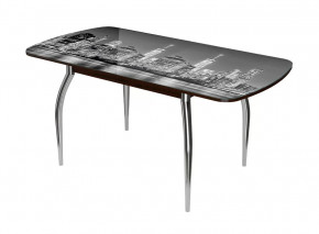 Стол раздвижной Бостон-3 ф/п Сити, 1100*700 мм, венге/хром триумф в Тюмени - mebel-tymen.ru | фото