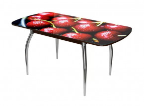 Стол раздвижной Бостон-3 ф/п Вишня, 1100*700 мм, венге/хром триумф в Тюмени - mebel-tymen.ru | фото