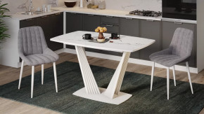 Стол раздвижной «Фабио» Тип 1 Стекло матовое белый мрамор в Тюмени - mebel-tymen.ru | фото