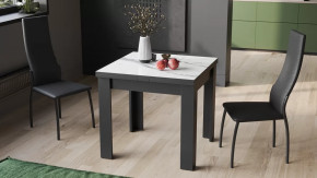 Стол раздвижной «Хьюстон» тип 1 Черный, Белый мрамор в Тюмени - mebel-tymen.ru | фото