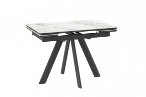 Стол раздвижной JACK-110 (1100(1350/1600)*700мм), Керамика CALAKATTA GOLD ST CER/МДФ, металл Черный в Тюмени - mebel-tymen.ru | фото