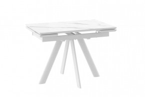 Стол раздвижной JACK-110 (1100(1350/1600)*700мм), Керамика CALAKATTA ST CER/МДФ, металл Белый в Тюмени - mebel-tymen.ru | фото