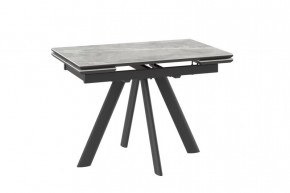 Стол раздвижной JACK-110 (1100(1350/1600)*700мм), Керамика STONE GREY ST CER/МДФ, металл Черный в Тюмени - mebel-tymen.ru | фото