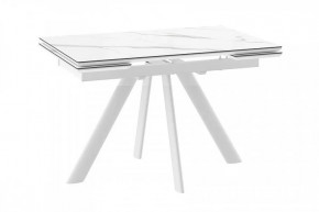 Стол раздвижной Jack-120, calakatta st cer/белый в Тюмени - mebel-tymen.ru | фото