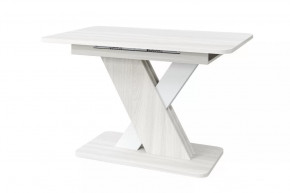 Стол раздвижной КРОКУС (1200/1600*750*760мм), ЛДСП Ясень анкор-Белый в Тюмени - mebel-tymen.ru | фото