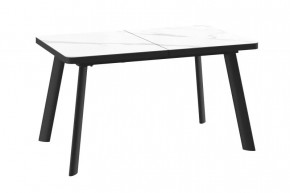 Стол раздвижной LEON LUX RADIAL-140 (1400(1800)*850*750мм), Керамика CALAKATTA ST CER/ЛДСП, металл Черный в Тюмени - mebel-tymen.ru | фото