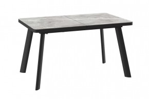Стол раздвижной LEON LUX RADIAL-140 (1400(1800)*850*750мм), Керамика STONE GREY ST CER/ЛДСП, мет Черный в Тюмени - mebel-tymen.ru | фото