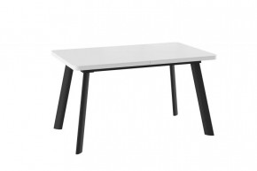 Стол раздвижной LEON LUX RADIAL-140 (1400(1800)*850мм), Стекло/ЛДСП Белый МАТТЕЛЮКС, металл Черный в Тюмени - mebel-tymen.ru | фото