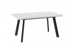 Стол раздвижной LEON LUX RADIAL-160 (1600(2050)*900мм), Стекло/ЛДСП Белый МАТТЕЛЮКС, металл Черный в Тюмени - mebel-tymen.ru | фото