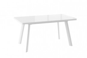 Стол раздвижной LEON LUX RADIAL-160 (1600(2050)*900мм), Стекло/ЛДСП Белый ОПТИВАЙТ, металл Белый в Тюмени - mebel-tymen.ru | фото