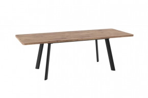 Стол раздвижной LEON LUX RADIAL-180 (1800(2400)*950мм), ЛДСП Дуб Веллингтон, металл Черный в Тюмени - mebel-tymen.ru | фото
