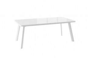 Стол раздвижной LEON LUX RADIAL-200 (2000(1050)*950мм), Стекло/ЛДСП Белый ОПТИВАЙТ, металл Белый в Тюмени - mebel-tymen.ru | фото