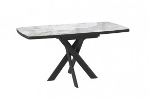 Стол раздвижной LEONEL-110 (1100(1450)*800*750мм), Керамика 115 PANDA GLOSS ST CER/ЛДСП, металл Черный в Тюмени - mebel-tymen.ru | фото