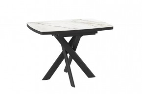Стол раздвижной LEONEL-110 (1100(1450)*800*750мм), Керамика, CALAKATTA GOLD ST CER, металл Черный в Тюмени - mebel-tymen.ru | фото