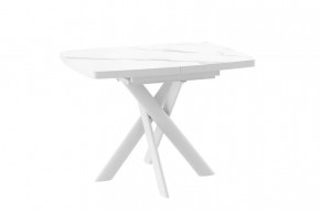 Стол раздвижной LEONEL-110 (1100(1450)*800*750мм), Керамика, CALAKATTA ST CER, металл Белый в Тюмени - mebel-tymen.ru | фото