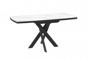 Стол раздвижной LEONEL-110 (1100(1450)*800*750мм), Керамика CALAKATTA ST CER, металл Черный в Тюмени - mebel-tymen.ru | фото