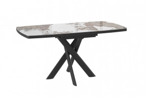 Стол раздвижной LEONEL-110 (1100(1450)*800*750мм), Керамика PANDORA GLOSS ST CER, металл Черный в Тюмени - mebel-tymen.ru | фото