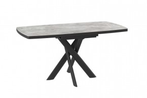 Стол раздвижной LEONEL-110 (1100(1450)*800*750мм), Керамика STONE GREY ST CER, металл Черный в Тюмени - mebel-tymen.ru | фото