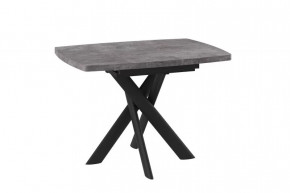 Стол раздвижной LEONEL-110 (1100(1450)*800*750мм), ЛДСП Дымчатая Керамика, металл Черный в Тюмени - mebel-tymen.ru | фото