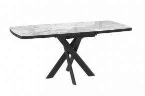 Стол раздвижной LEONEL-130 (1300(1650)*850*750мм), Керамика 115 PANDA GLOSS ST CER, металл Черный в Тюмени - mebel-tymen.ru | фото