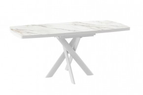 Стол раздвижной LEONEL-130 (1300(1650)*850*750мм), Керамика CALAKATTA GOLD ST CER, металл Белый в Тюмени - mebel-tymen.ru | фото