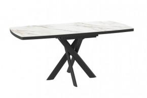 Стол раздвижной LEONEL-130 (1300(1650)*850*750мм), Керамика CALAKATTA GOLD ST CER, металл Черный в Тюмени - mebel-tymen.ru | фото