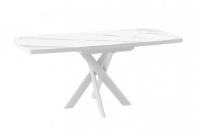Стол раздвижной LEONEL-130 (1300(1650)*850*750мм), Керамика CALAKATTA ST CER, металл Белый в Тюмени - mebel-tymen.ru | фото