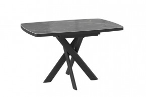 Стол раздвижной LEONEL-130 (1300(1650)*850*750мм), Керамика STONE BLACK ST CER, металл Черный в Тюмени - mebel-tymen.ru | фото