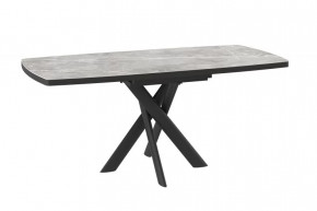 Стол раздвижной LEONEL-130 (1300(1650)*850*750мм), Керамика STONE GREY ST CER, металл Черный в Тюмени - mebel-tymen.ru | фото