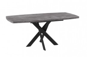 Стол раздвижной LEONEL-130 (1300(1650)*850*750мм), ЛДСП Дымчатая Керамика, металл Черный в Тюмени - mebel-tymen.ru | фото