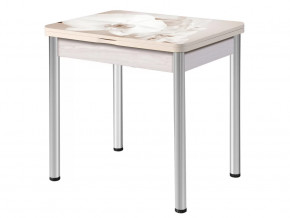 Стол раздвижной Ника опоры круглые хром беленый дуб #236743954 в Тюмени - mebel-tymen.ru | фото