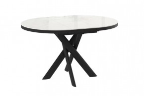 Стол раздвижной RONALDO-100, (d 1000(1350)мм), Керамика BRECHA GLOSS PREMIUM CER, металл Черный в Тюмени - mebel-tymen.ru | фото