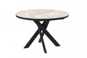 Стол раздвижной RONALDO-120, (d 1200(1600)мм), Керамика ONYX PREMIUM CER, металл Черный в Тюмени - mebel-tymen.ru | фото