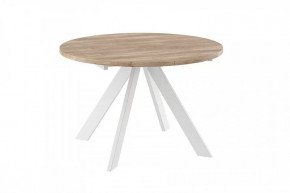 Стол раздвижной RONDO М-120, дуб каньон/белый в Тюмени - mebel-tymen.ru | фото