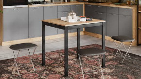 Стол раздвижной «Слайд» Тип 1 Черный муар, Дуб Крафт золотой в Тюмени - mebel-tymen.ru | фото