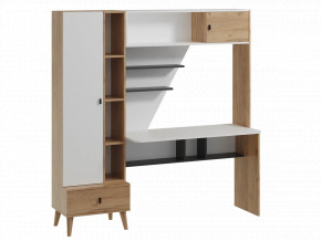 Стол с надстройкой "Омега 3" Дуб золотистый/Антрацит/ белый в Тюмени - mebel-tymen.ru | фото