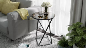 Стол со стеклянной поверхностью ДП 1-03-05 (журнальный) исп. 2 Черный/Стекло с рисунком Coffe в Тюмени - mebel-tymen.ru | фото