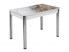 Стол Триумф раздвижной опоры круглые хром #1010640007 в Тюмени - mebel-tymen.ru | фото